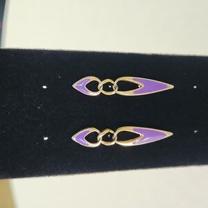 Vintage purple and gold color earrings